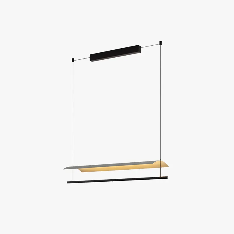 Ray Suspension Linéaire Inhabituel, Métal\\/Acrylique, Noir, Salon\\/Restaurant