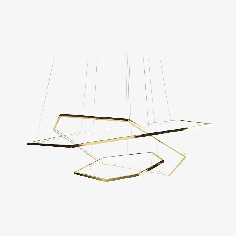 Ray Suspension Géométrique Contemporain, Métal, Doré, Salon\\/Chambre à Coucher