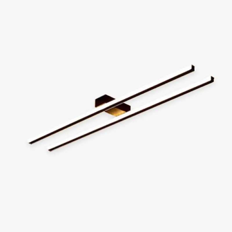 Ray Longue Linéaire Simple Plafonnier, Noir\\/Blanc\\/Or