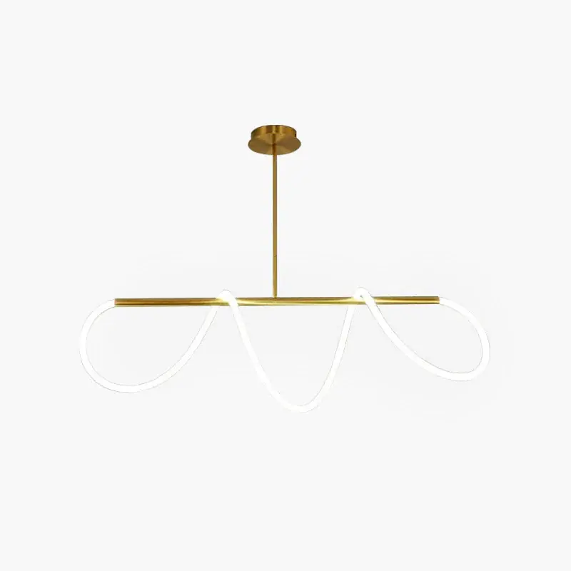Arisha Suspension Courbe\\/linéaire LED Postmoderne, Métal, Or\\/Noir, Salon