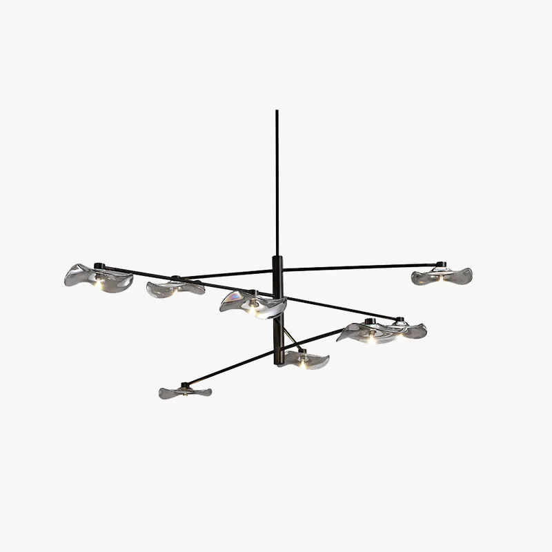 Arisha Suspension Linéaire Moderne, Métal\\/Verre, Transparent\\/Multicolore, Salon\\/Chambre à Coucher