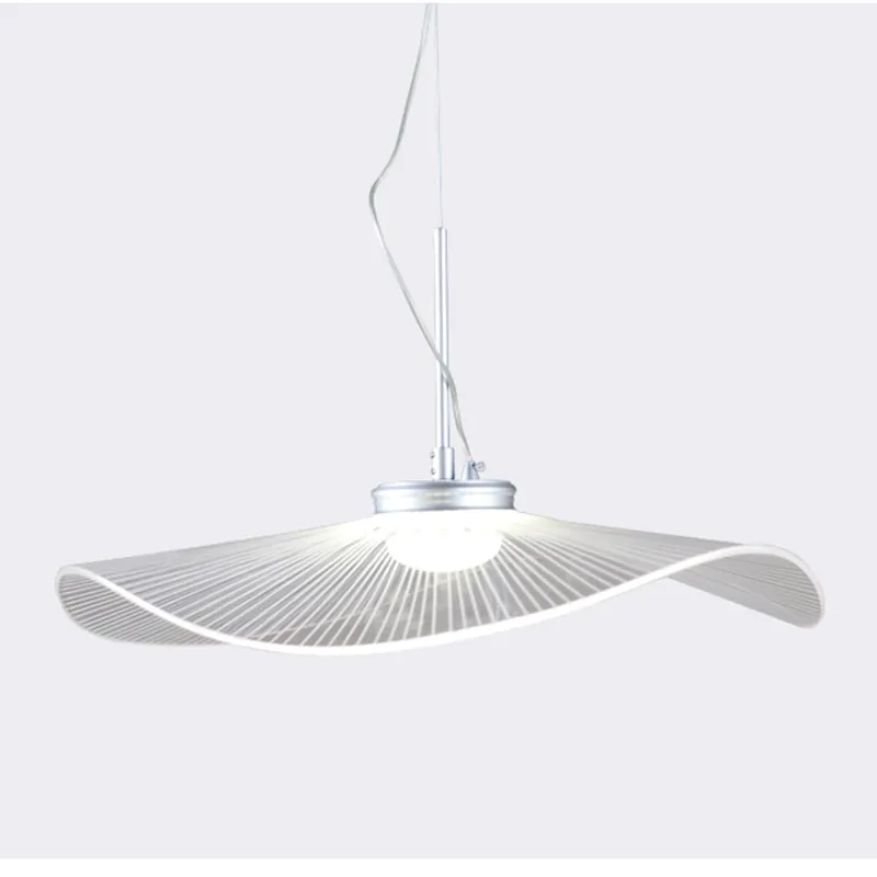 Arisha Suspension Feuille de lotus Contemporaine, Métal\\/Acrylique, Blanc, Salle de Séjour\\/Chambre à Coucher