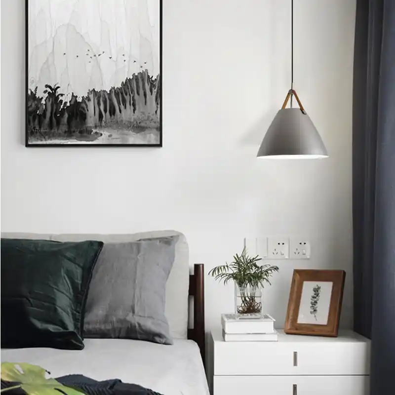 Arisha Suspension Conique Moderne, Métal, Nior\\/Blanc\\/Gris, Salon