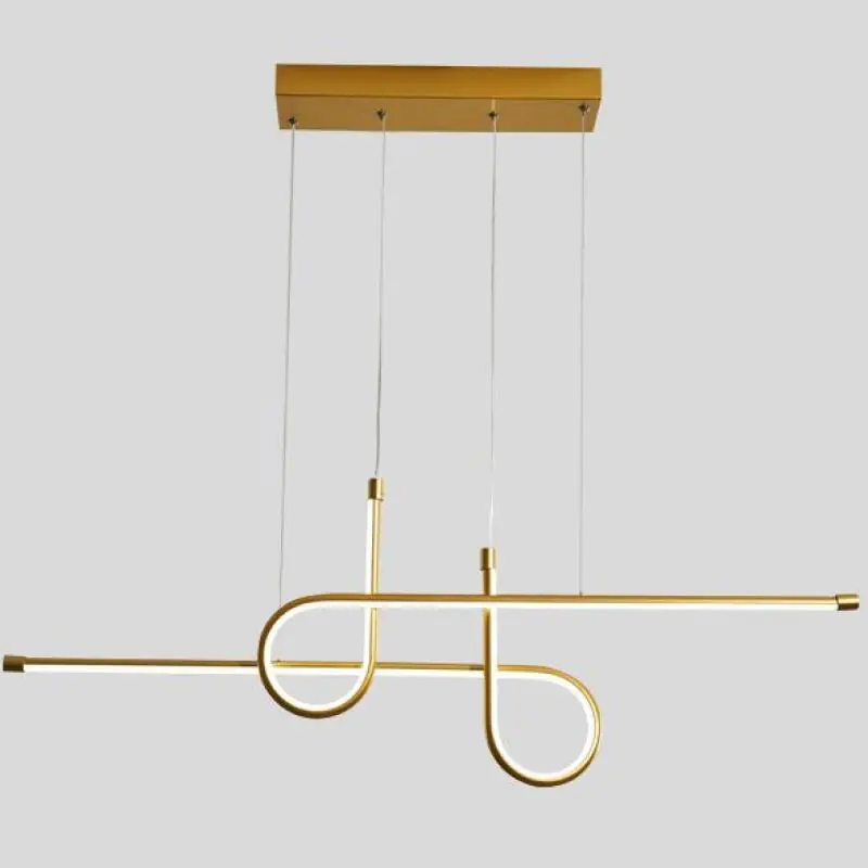 Arisha Suspension Linéaire Moderne, Métal, Noir\\/Or, Salle à Manger