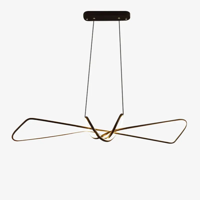 Arisha Suspension Minimalist Geometric Adjustable, Métal, Noir\\/Or, Salle à Manger