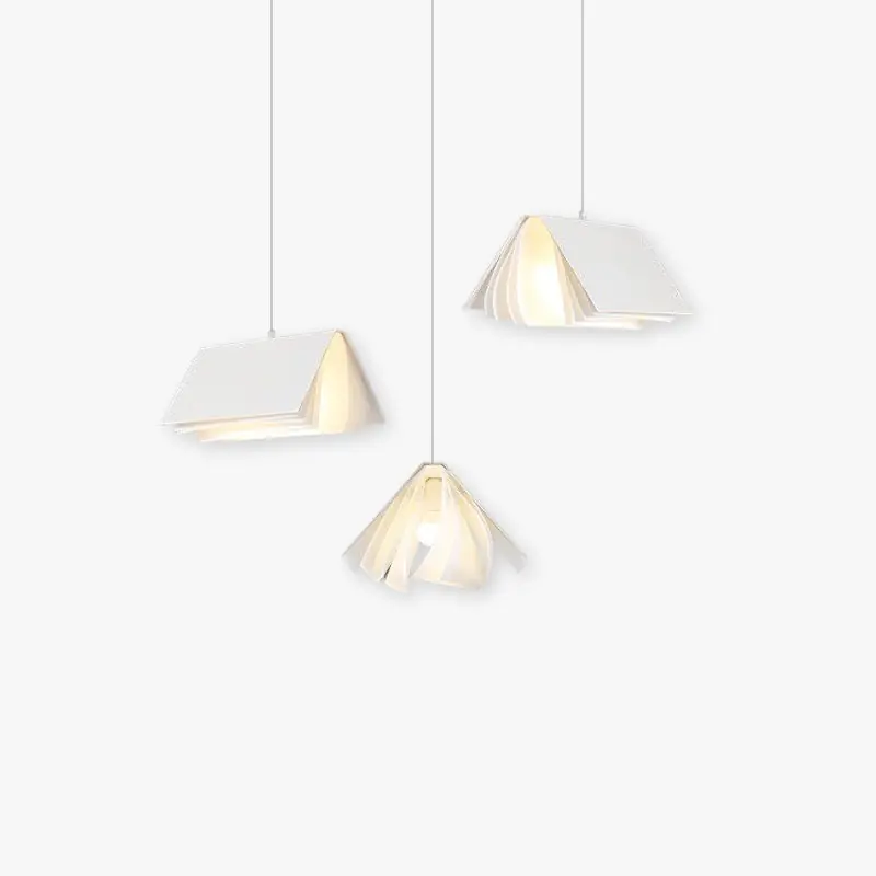 Arisha Suspension Carré Contemporaine, Métal\\/Tissu, Blanc\\/Gris, Chambre à Coucher\\/Librairie