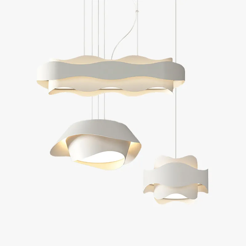 Arisha Suspension Ronde Contemporaine, Métal, Blanc, Chambre à Coucher\\/Salle à Manger
