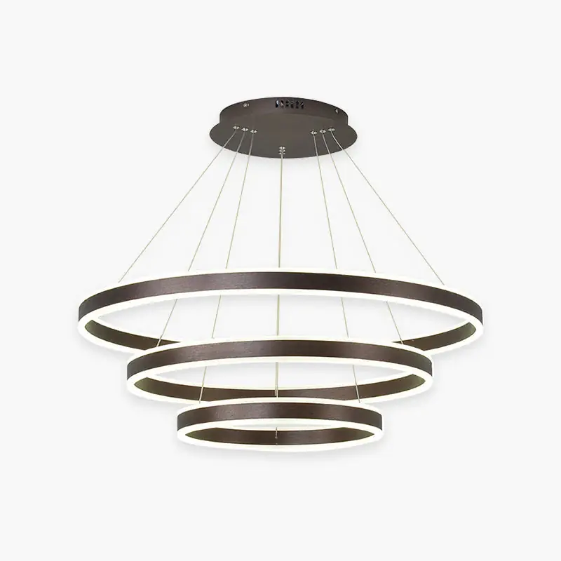 Arisha Led Suspension Cercle Minimaliste, Acrylic\\/Metal, Brun, Chambre