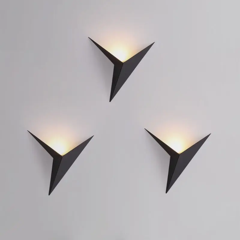Ray Applique Murale Triangle Minimaliste Moderne Blanc\\/Noir\\/Or, Salon