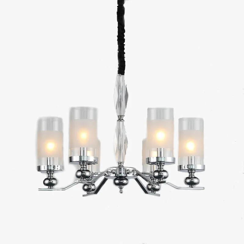 Silva Suspension Cylindre Moderne, Métal\\/Verre, Chromé, Salon\\/Salle à Manger