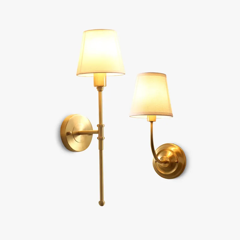 Silva Applique Murale Landerne Vintage, 5 Style, Métal\\/Tissu, Or, Chambre