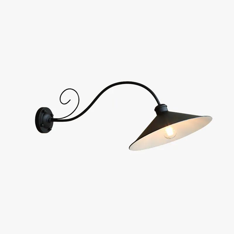 Silva Applique Murale Extérieure Cône Moderne, Métal, Noir\\/Argent Ancien, Extérieur