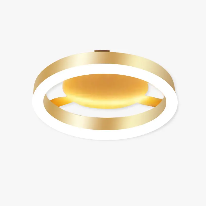 Arisha Plafonnier Rond\\/Carré Art Deco, Métal\\/Acrylique, Doré, Salon