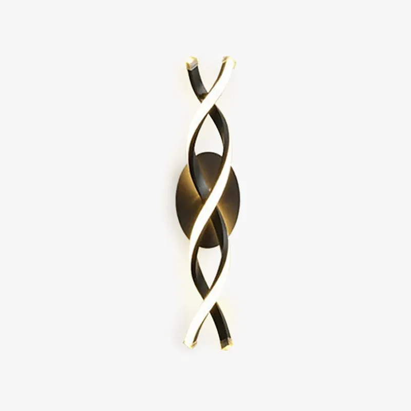 Ray Applique Murale Linéaire Simple, Métal, Noir\\/Or, Salon