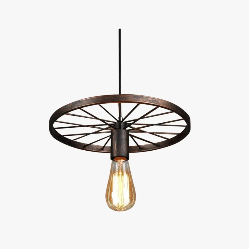 Silva Suspension Ronde Rétro, Métal, Noir\\/Rouille, Chambre à Coucher\\/Salon