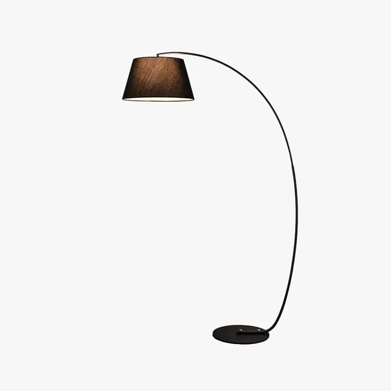 Mira Lampadaire Arche Moderne, Tissu\\/Métal, Noir, Salon\\/Chambre