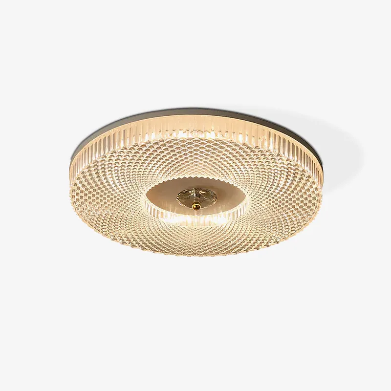 Kristy Plafonnier Moderne Rond LED Blanc\\/Doré\\/Noir Chambre à Coucher