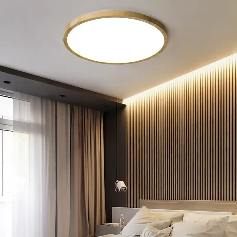 Muto Plafonnier Rond Moderne, Bois Salon