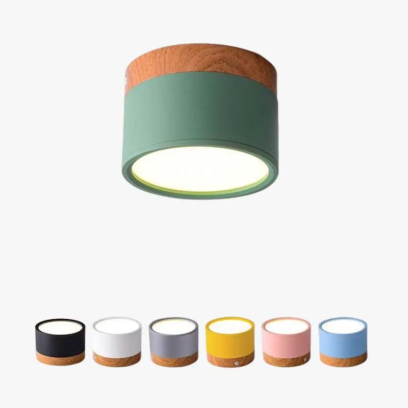 Aria Petit Plafonnier Led Multicolor Bois Nordique, Couloir
