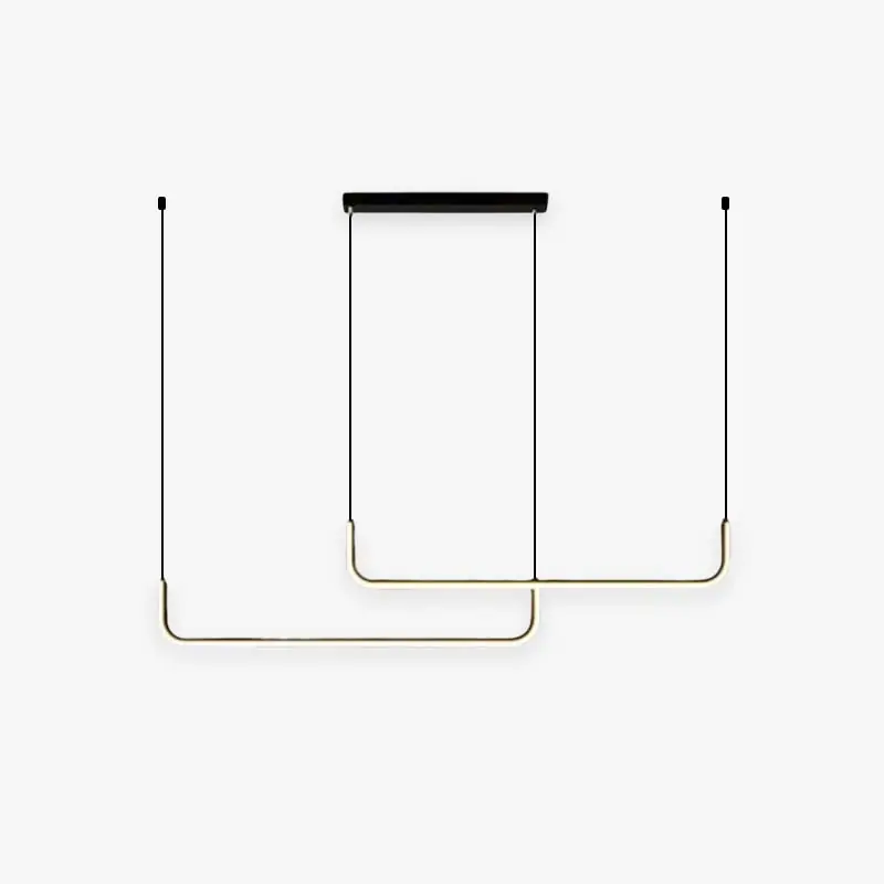 Arisha Suspension Linéaire Minimaliste Or\\/Noir, Salon