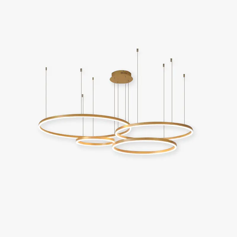 Arisha Suspension Anneau Moderne Métal Noir\\/Doré\\/Café Salon