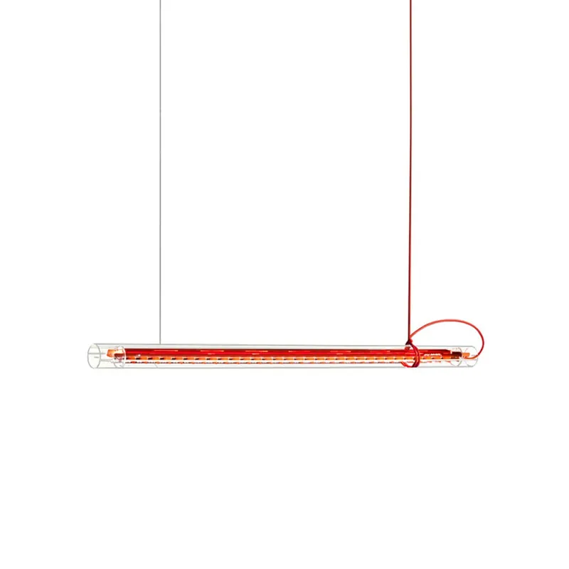 Cata Moderne Minimalisme Linéaire LED Métal Verre Lumière Pendentif