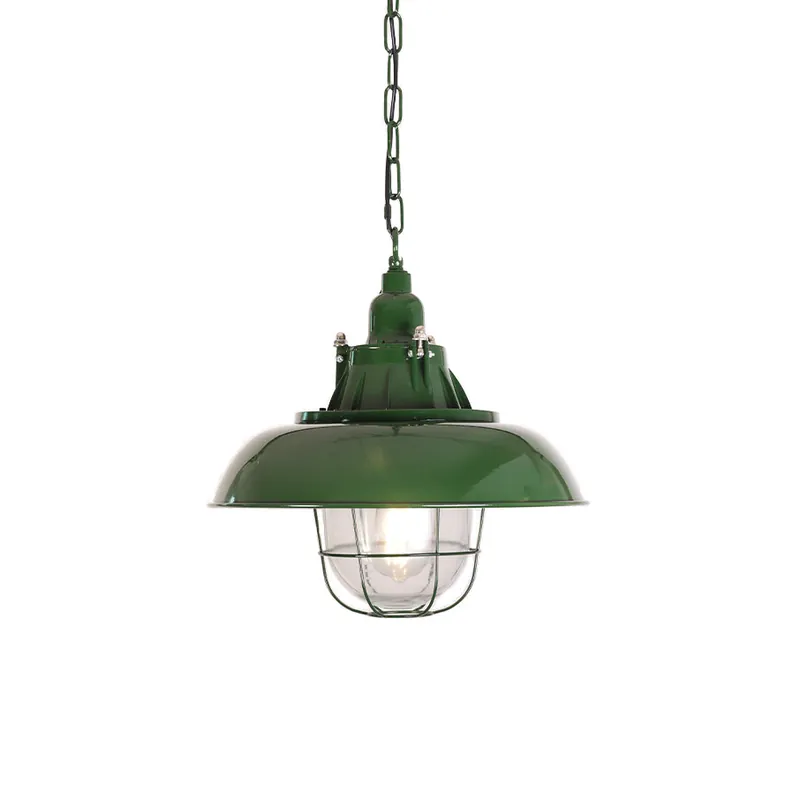 Vemiryra Ancien Industriel Vert Métal Lumière Pendentif