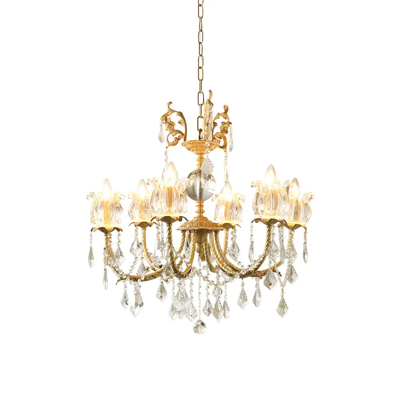 Evynyra Lustre postmoderne de luxe en laiton et cristal