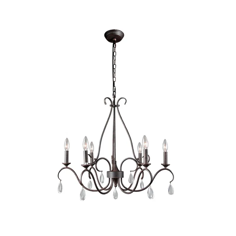 Uzorus Lustre en Métal et Cristal Style Industriel Vintage