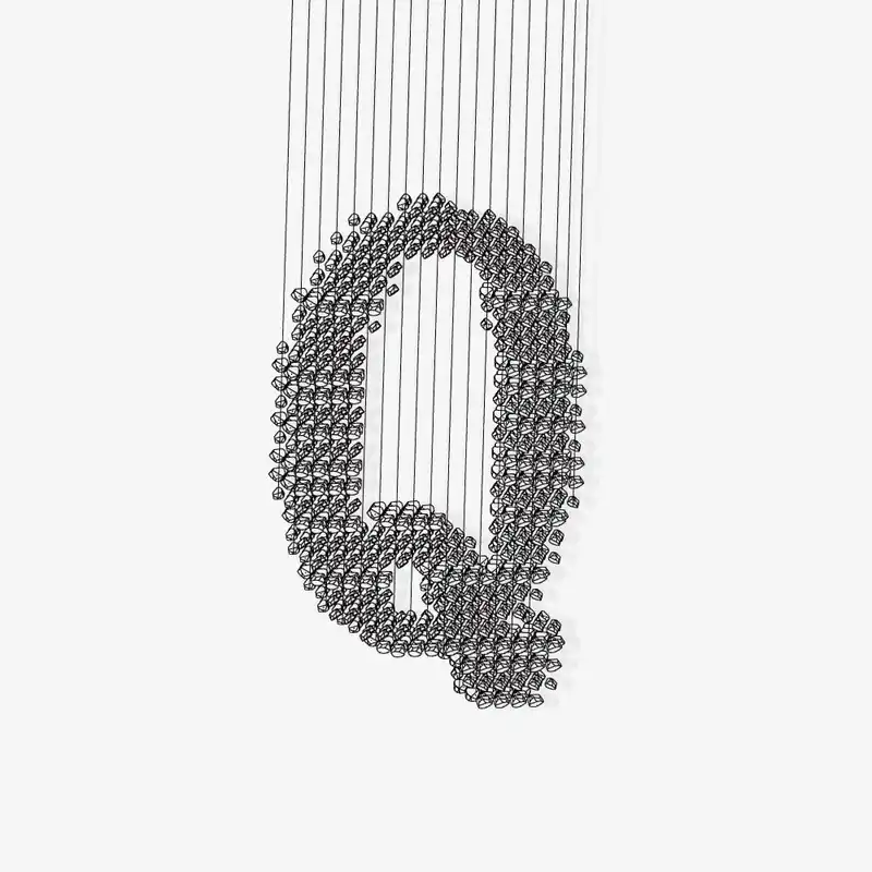 Arsilus Charbon Pierre Cascade Lustres Q