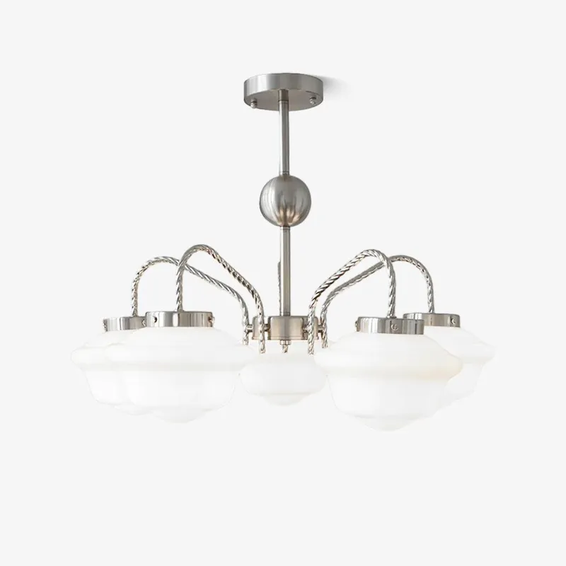 Curinel Chandelier Verre Chrome Vintage