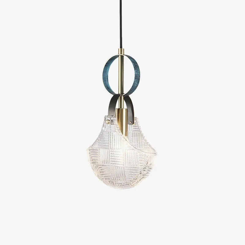 Lustra Suspension Verre Laiton Teal