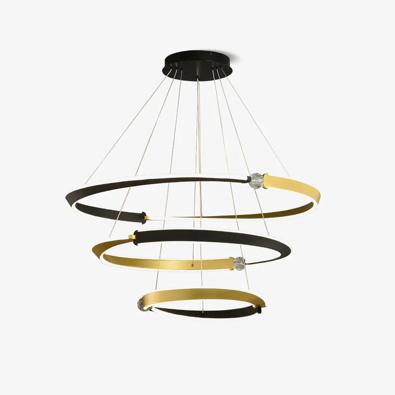 Lustra Chandelier Cristal Noir Or Salle à Manger LED