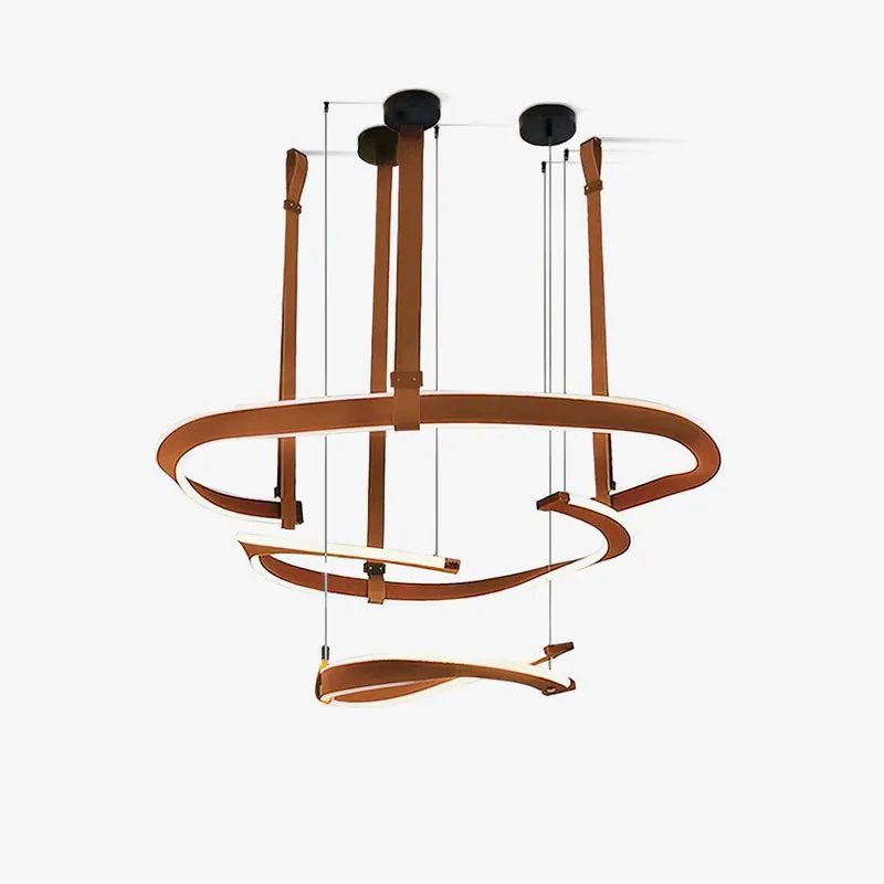 Cesorora Chandelier en Cuir Artificiel Incurvé