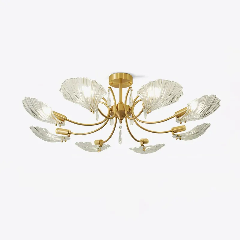 Lumara Chandelier en Verre Pétale et Laiton