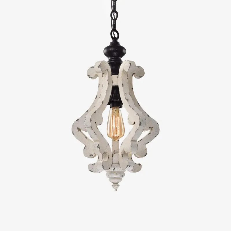 Omar Lampe Pendante Bois Vintage