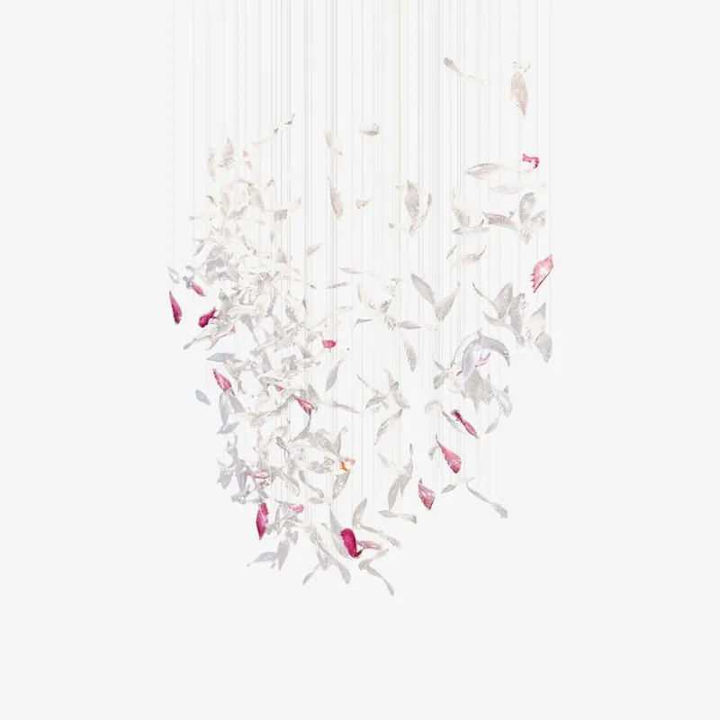 Zathaara Verre Plume Forme Lustre