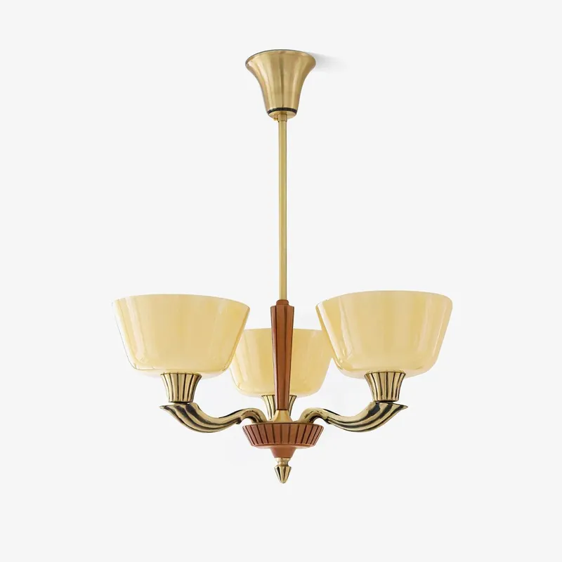 Lustra Chandelier Vintage à Abat-jour Évasé