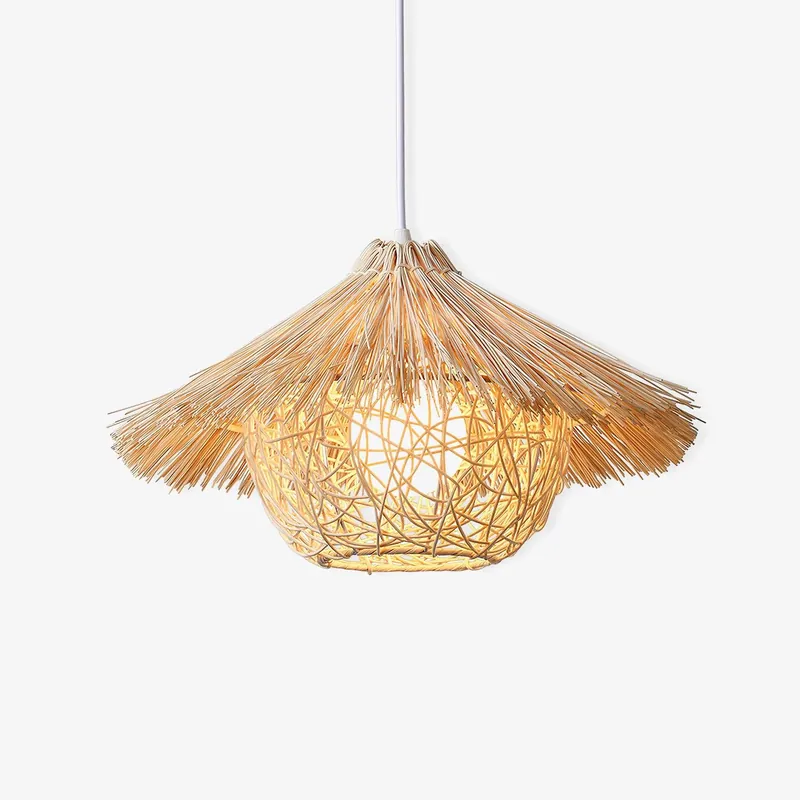 Catala Lampe Pendante en Rattan Chapeau de Paille