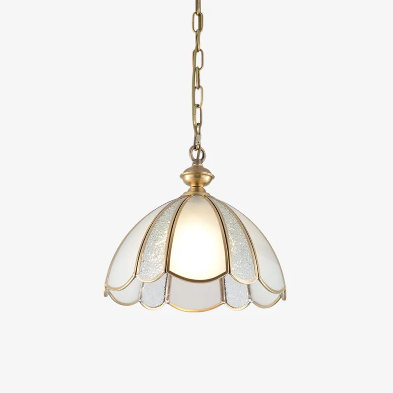Ophaan Lampe Pendante Traditionnelle en Laiton et Verre Art