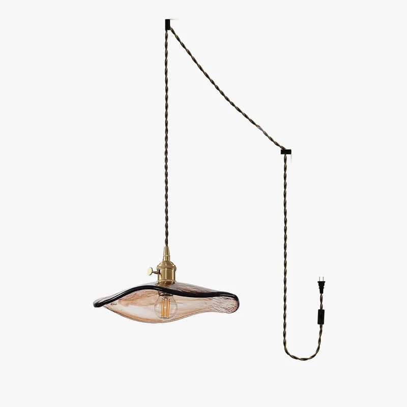 Utalira Lampe Pendante Moderne en Laiton et Verre