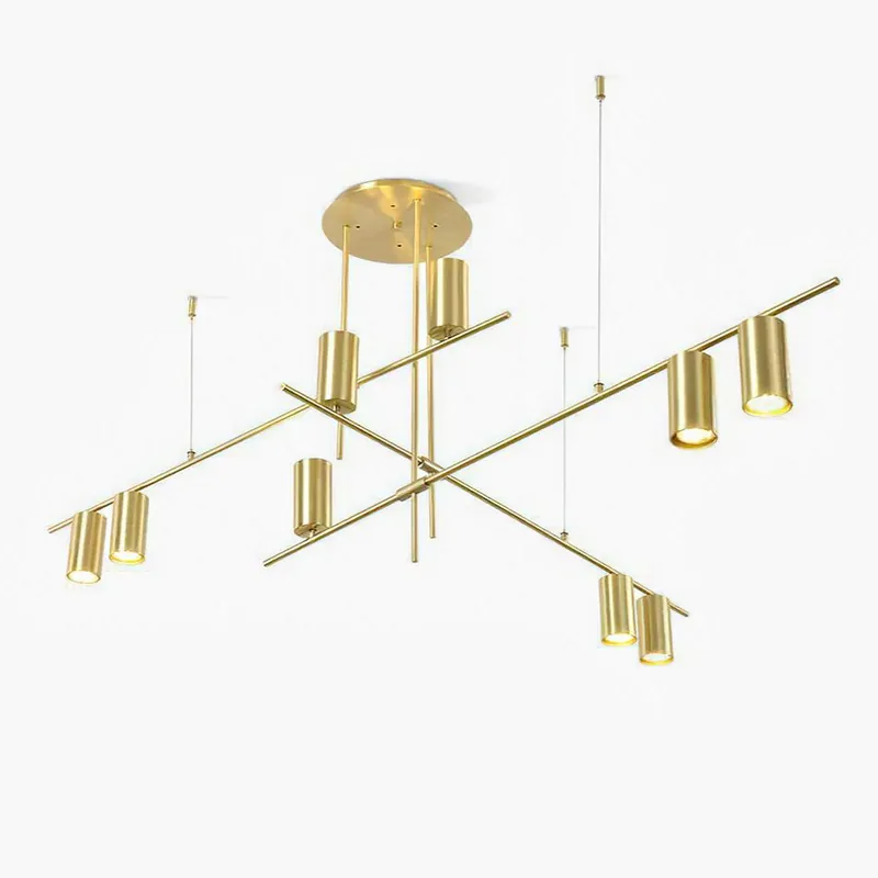 Lustra Chandelier Tribes Laiton Linéaire Cylindrique