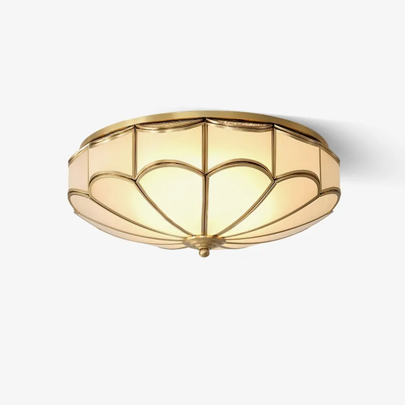 Evmarara Plafonnier encastré en laiton et verre Elegance