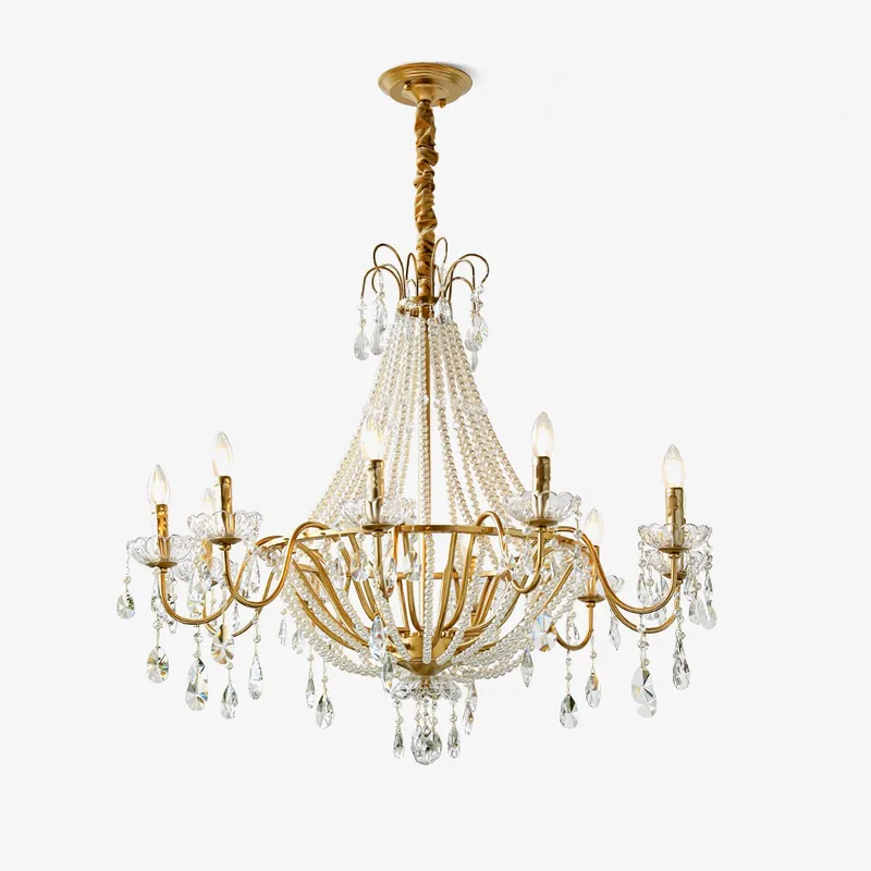Eurvaros Lustre vintage en cristal et laiton