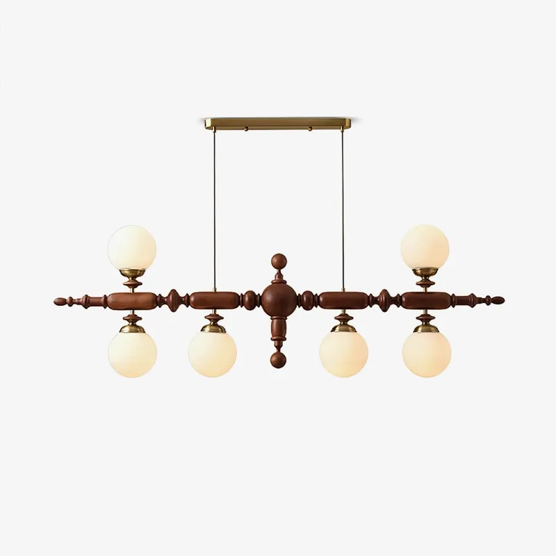Isilira Suspension linéaire classique en bois et verre