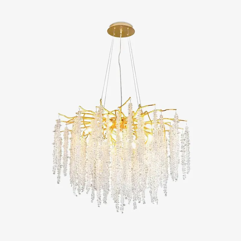 Lustra Chandelier Doré Cristal Branche Élégant