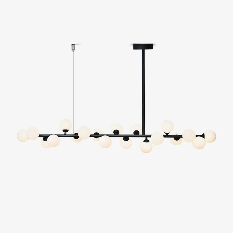 Lumiray Suspension Linéaire Noire Globe