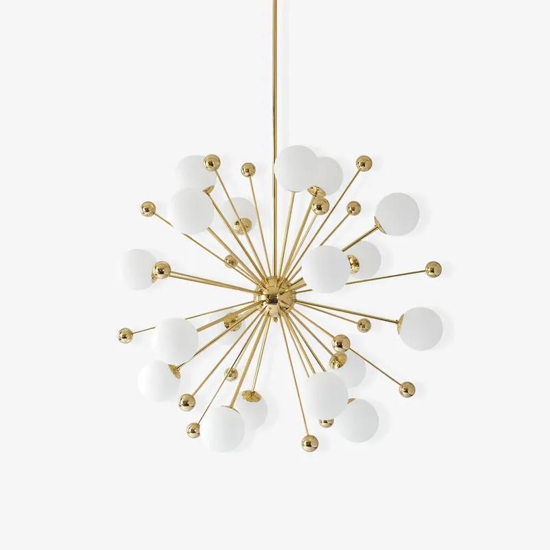 Lustra Chandelier Laiton Globe Opale