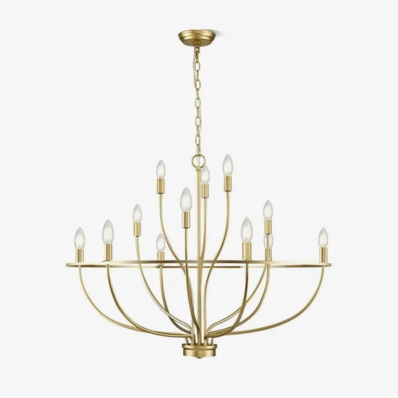 Aurelia Chandelier Cierge en Laiton Doré