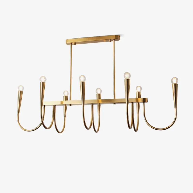 Lustra Chandelier Or Symphonie Courbée Élégante